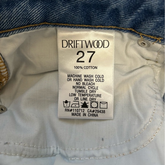Driftwood 100% Cotton Floral Embroidered Gizelle Denim Jeans, Size 27 - Picture 5 of 5